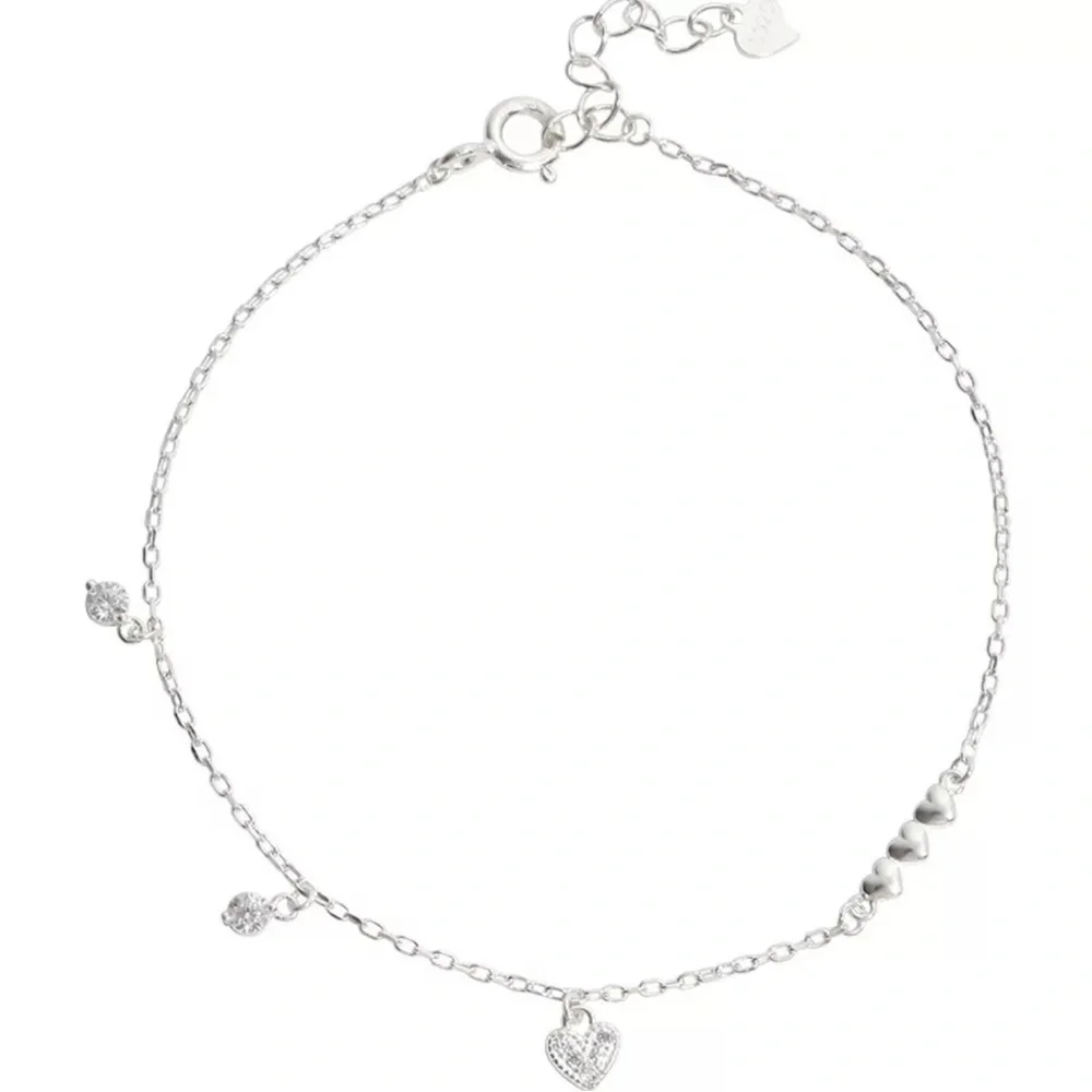 925 Sterling Silver Fashion Temperament Heart Bracelet Jewelry Women Wed…